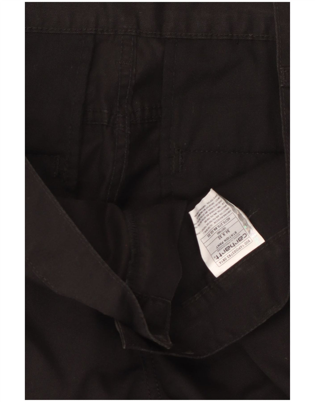 CARHARTT Herren gerade Chinohose W34 L32 schwarze Baumwolle