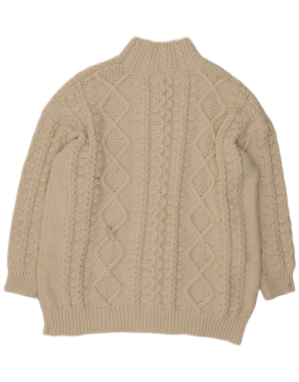 Zara Damen-Pullover mit Rollkragen, übergroß, Größe 40, Beige