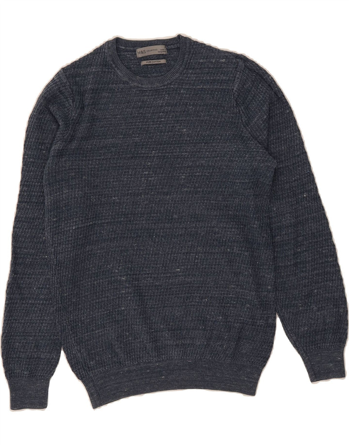 MARKS & SPENCER Womens Crew Neck Jumper Sweater UK 10 Small Navy Blue Vintage Marks & Spencer and Second-Hand Marks & Spencer from Messina Hembry 