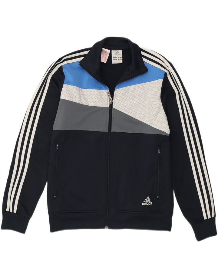 Adidas Jungen-Trainingsanzug-Top-Jacke, 13–14 Jahre, Marineblau, Farbblock