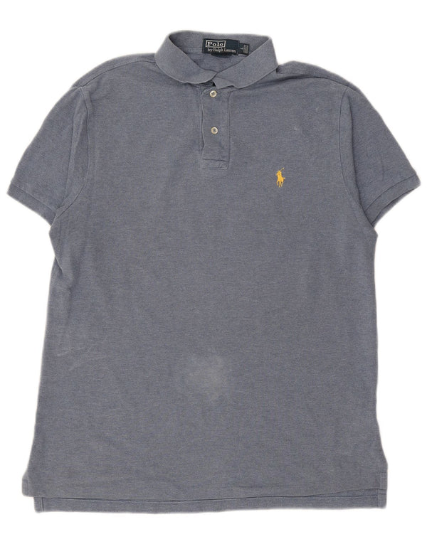 POLO RALPH LAUREN Herren-Poloshirt mit schmaler Passform, große blaue Baumwolle