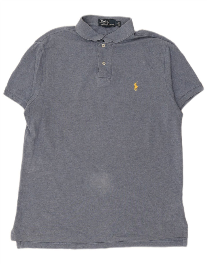 POLO RALPH LAUREN Herren-Poloshirt mit schmaler Passform, große blaue Baumwolle