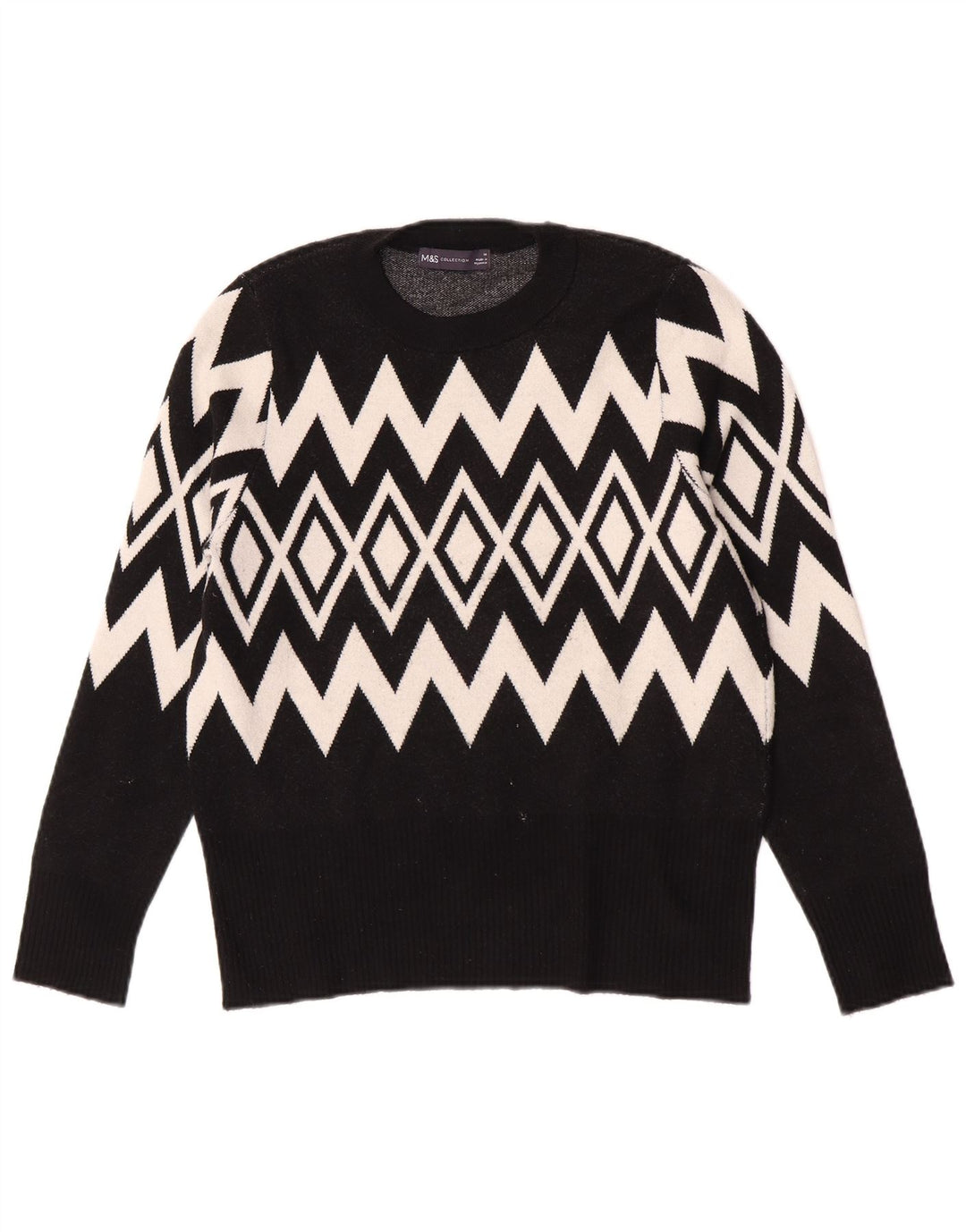 Marks & Spencer Damen-Pullover mit Rundhalsausschnitt, Gr. 14, mittelschwarz