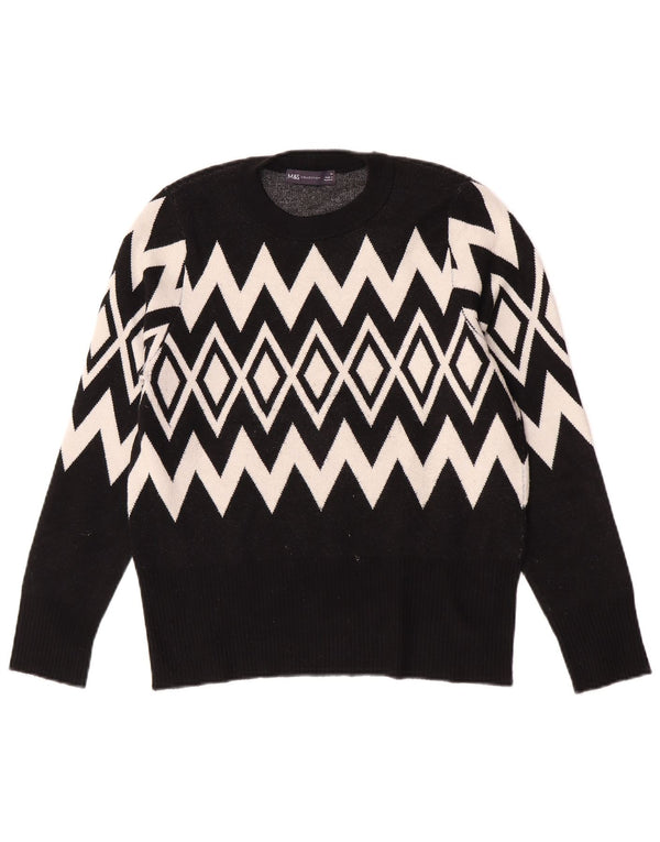 Marks & Spencer Damen-Pullover mit Rundhalsausschnitt, Gr. 14, mittelschwarz