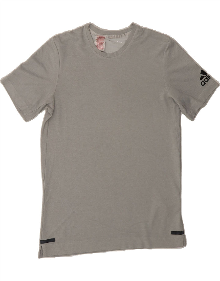 ADIDAS Womens T-Shirt Top UK 14 Medium Grey Polyester Vintage Adidas and Second-Hand Adidas from Messina Hembry 