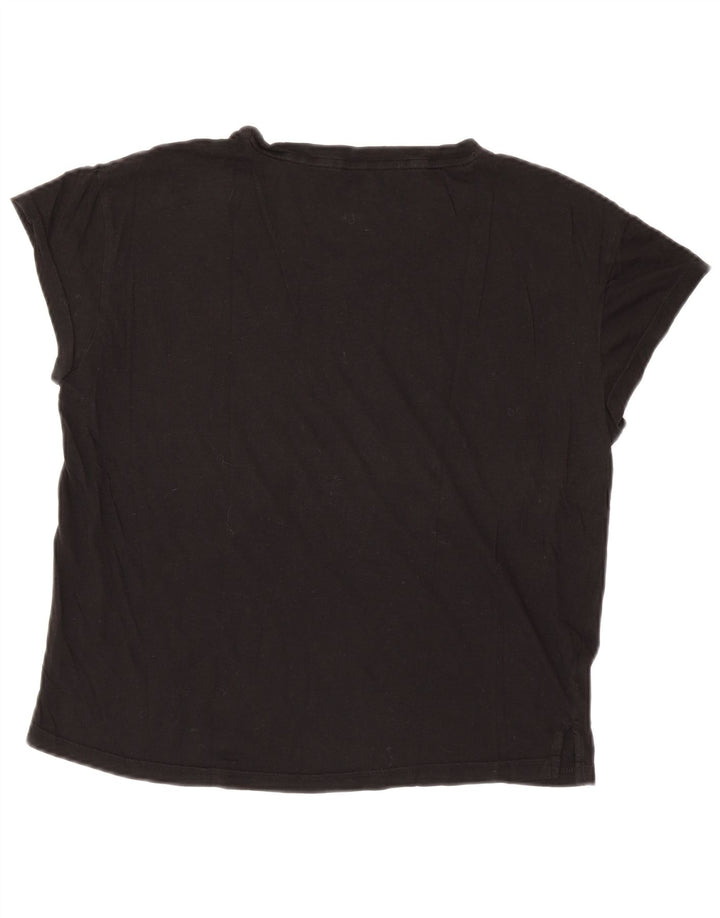 PUMA Damen Übergroßes Grafik-T-Shirt-Oberteil UK 10 Small Schwarz