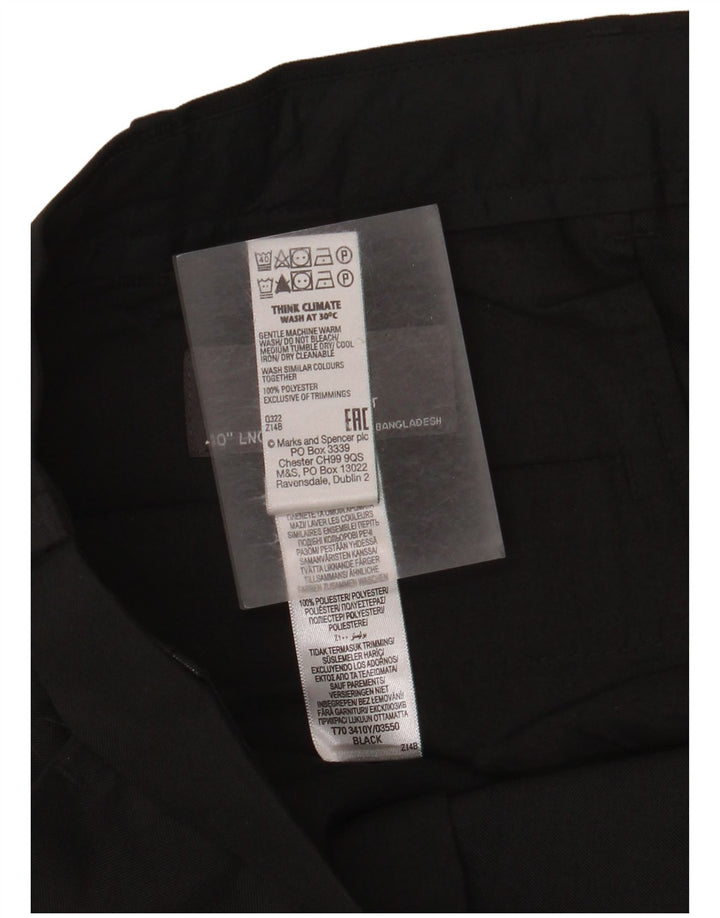 Marks & Spencer Herren-Anzughose mit normaler Passform, W40, L33, schwarzes Polyester