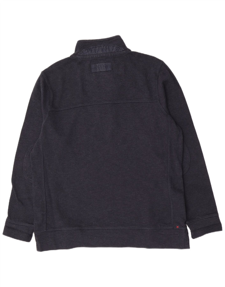 Fat Face Herren-Pullover mit Knopfkragen, XL, Marineblau, Baumwolle, klassisch