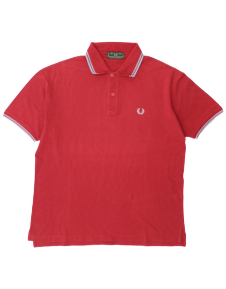 Fred Perry Herren-Poloshirt, groß, Burgunderrot, Baumwolle