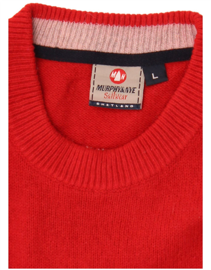 Murphy & Nye Herren-Pullover mit Rundhalsausschnitt, Größe L, Rot