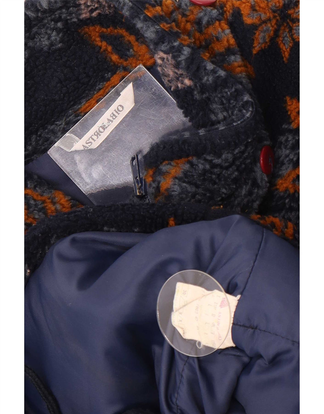 Astrolabio Herren-Fleecejacke, UK 40, groß, marineblau, geblümt, Polyester