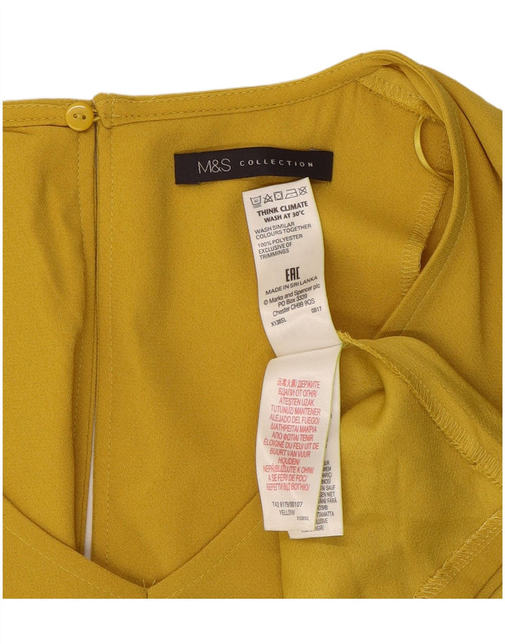 Marks & Spencer Damen A-Linien-Kleid UK 12 Mittelgelbes Polyester