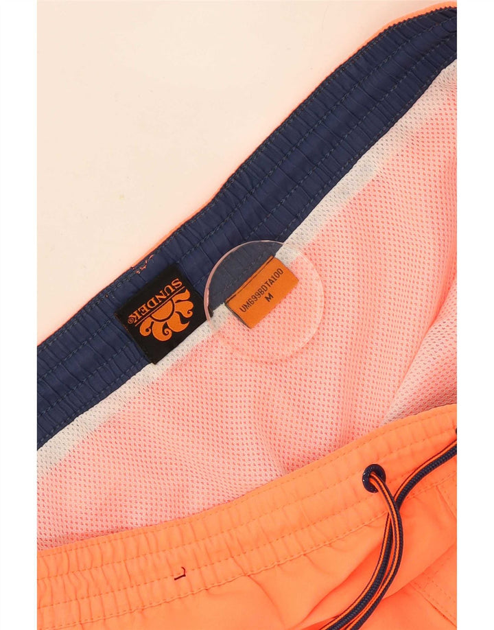 Sundek Herren-Badeshorts mit Grafik, Mittelorange, Polyester