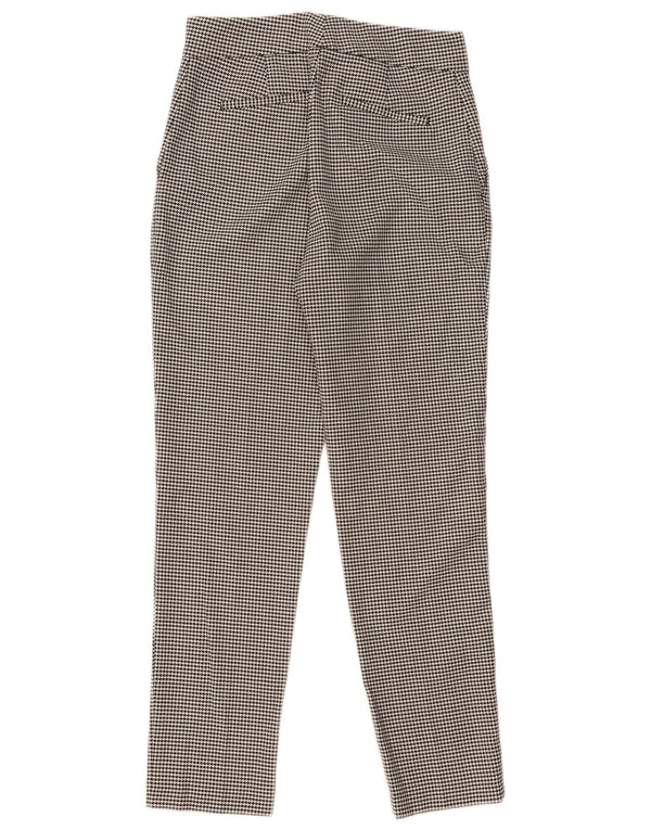 Reiss Damen-Anzughose mit hoher Taille, UK 10, Größe S, W28, L29, Schwarz mit Hahnentrittmuster