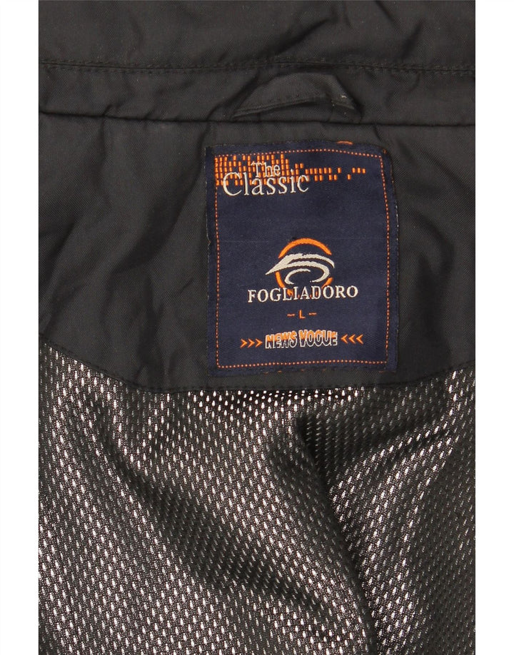 FOGLIADORO Herren Bomberjacke UK 40 Large Schwarz