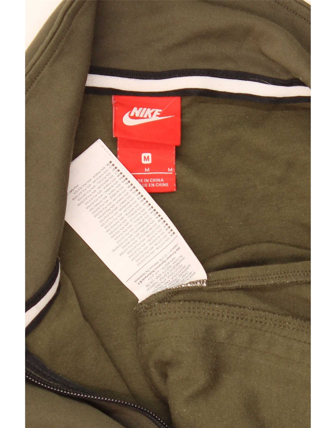 Nike Herren-Trainingsanzug-Oberteiljacke, mittlere Khaki-Farbblock-Baumwolle