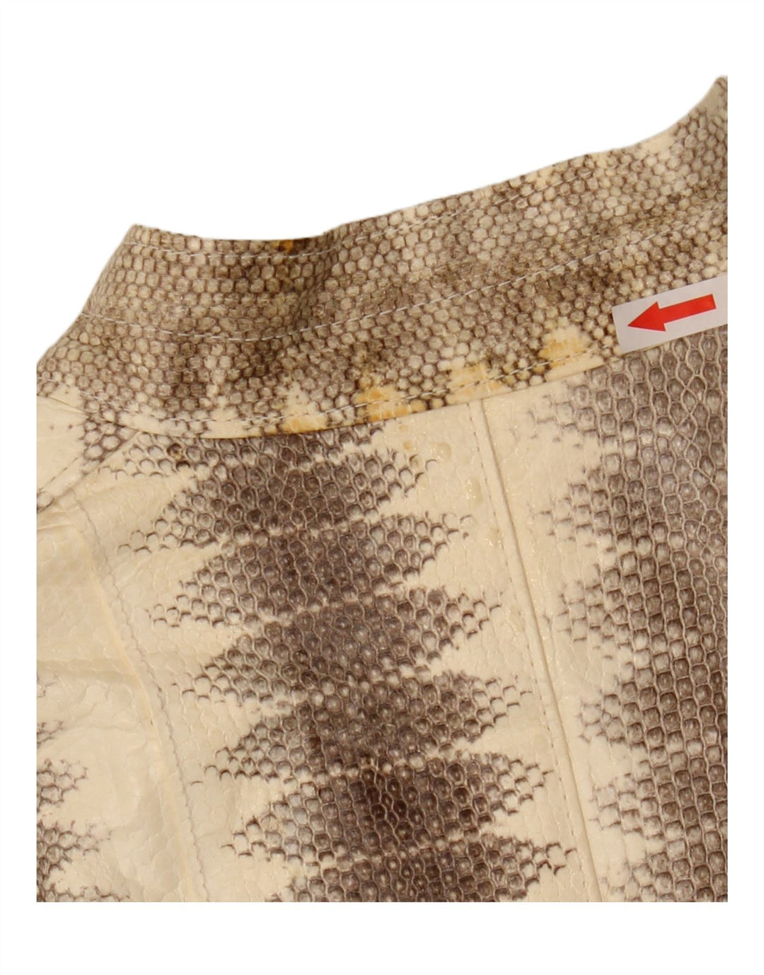 Lee Sands Herren Lederjacke UK 40 Large Beige Animal Print