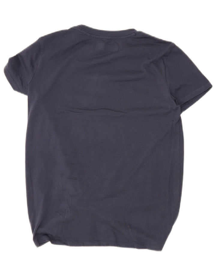 ABERCROMBIE & FITCH Grafik-T-Shirt-Oberteil für Mädchen, 13–14 Jahre, marineblaue Baumwolle