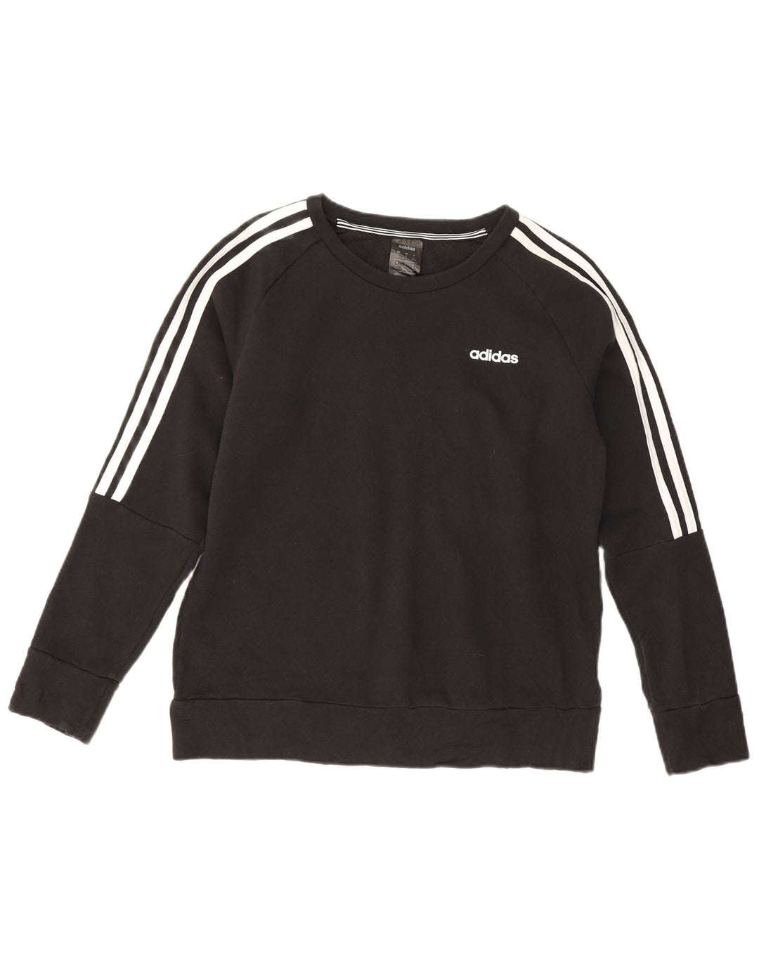 Adidas Damen Sweatshirt Pullover UK 12/14 Medium Schwarz Baumwolle