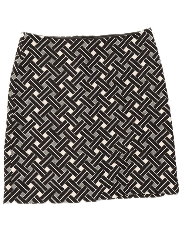 Marks & Spencer Womens Straight Skirt UK 12 Medium W32 Black Geometric