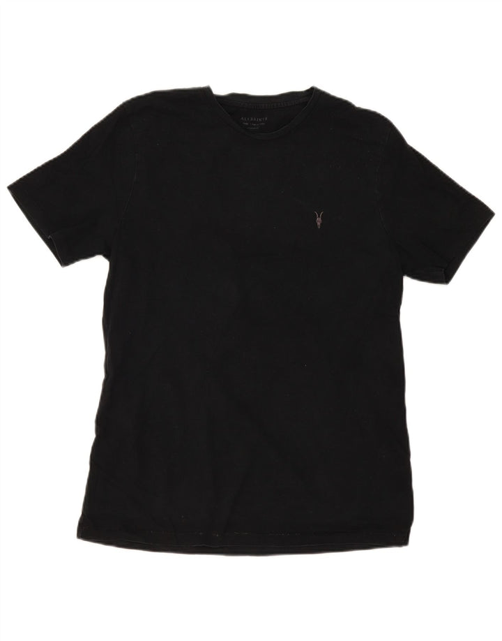 All Saints Herren-T-Shirt mit normaler Passform, groß, aus schwarzer Baumwolle