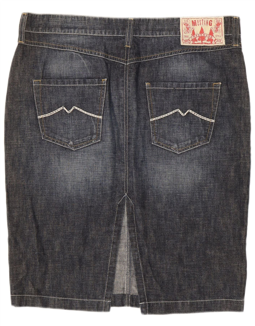 MUSTANG Damen Jeansrock W34 Large Marineblau