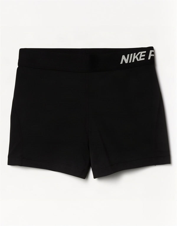 Nike Damen Dri Fit Graphic Sport Shorts UK 8 Small Schwarz Polyester