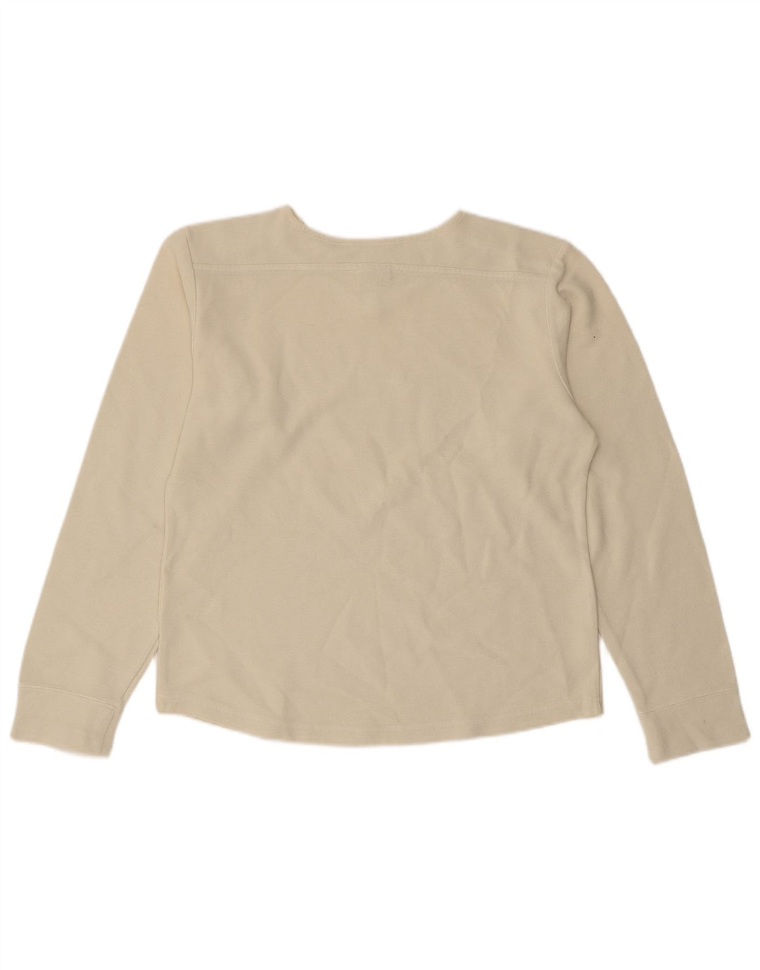 NIKE Damen Crop Top Langarm UK 10/12 Mittelweiße Baumwolle