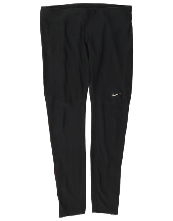 Nike Damen Dri Fit Leggings UK 14 Large Marineblau Polyester