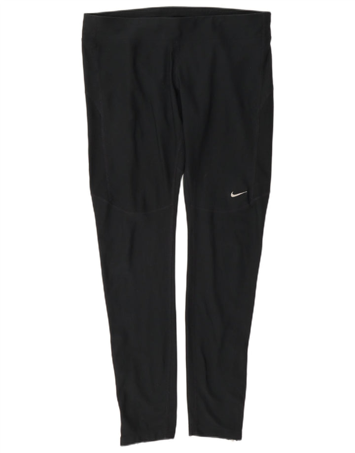 Nike Damen Dri Fit Leggings UK 14 Large Marineblau Polyester