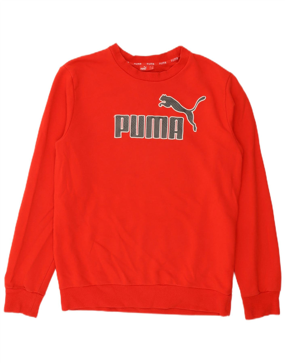 Puma Herren Grafik-Sweatshirt-Pullover aus mittelroter Baumwolle