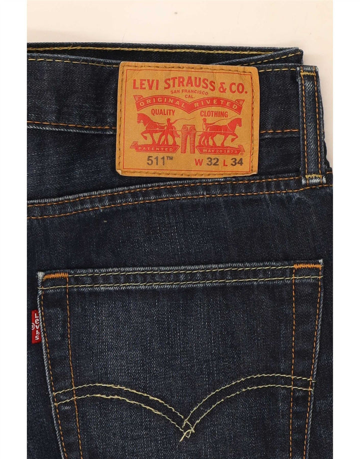 Levi's Herren 511 Slim Jeans W32 L34 Marineblaue Baumwolle