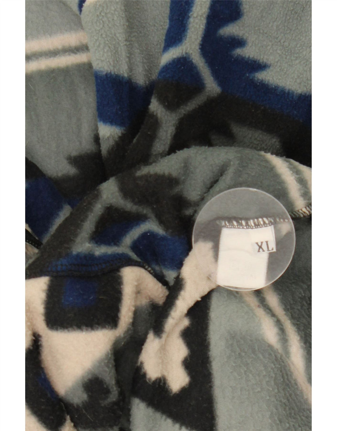 VINTAGE Herren Fleecejacke UK 42 XL Grau Fair Isle