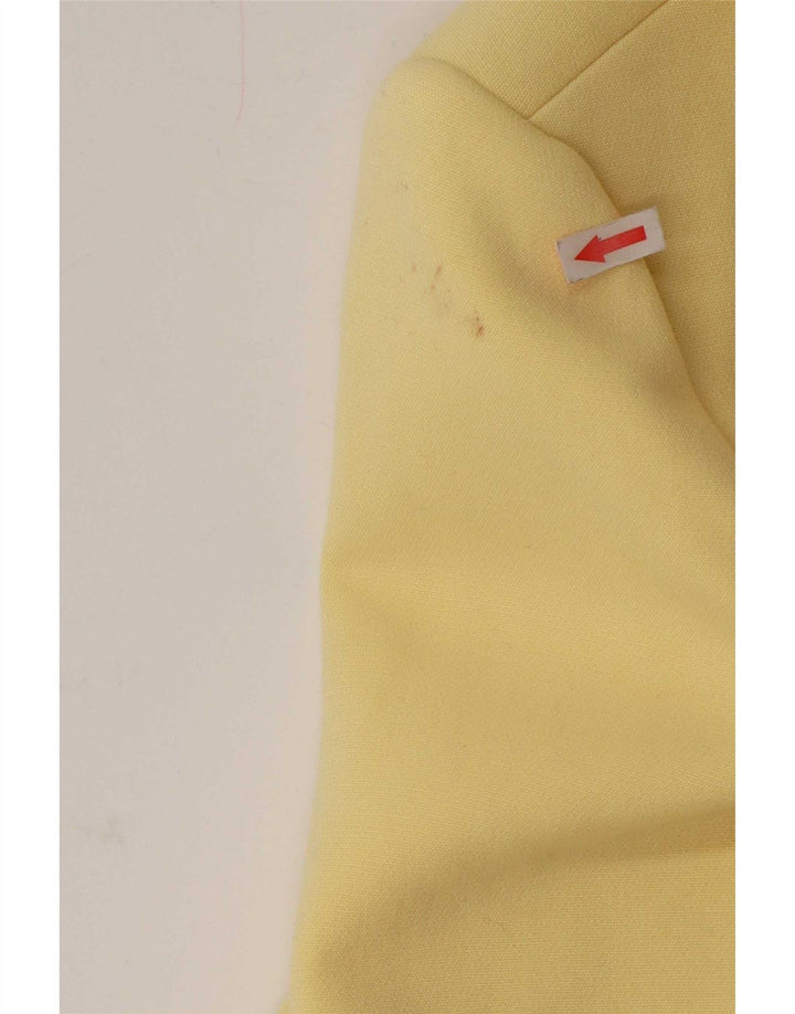 Zara Damen Longline 1 Button Blazer Jacke UK 6 XS Gelb Polyester