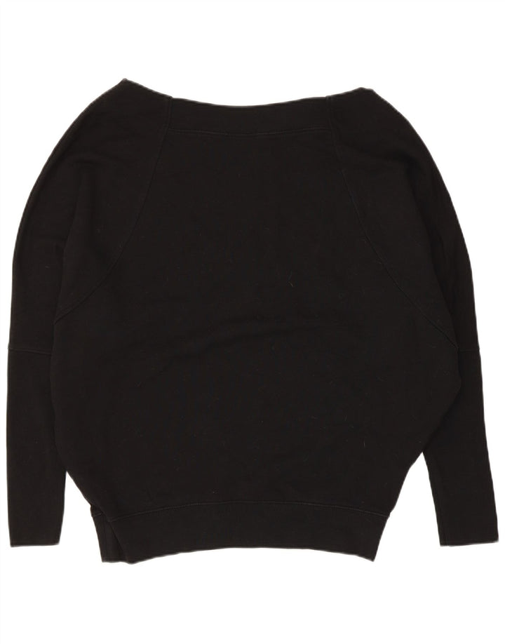 ALL SAINTS Übergroßer Damen-Sweatshirt-Pullover, UK 14, mittlere schwarze Baumwolle