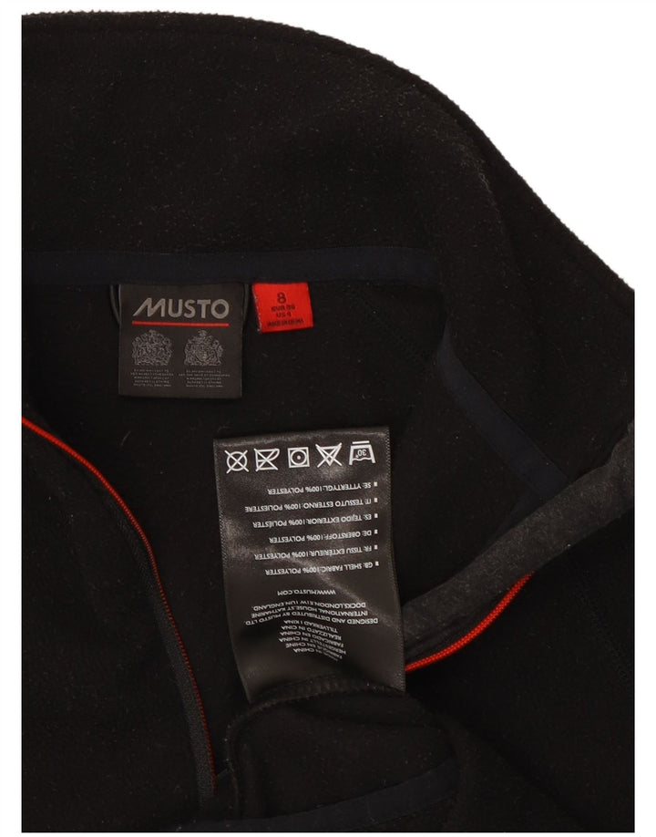 MUSTO Damen-Fleecepullover mit Reißverschluss am Hals, Gr. 8, Schwarz, Polyester
