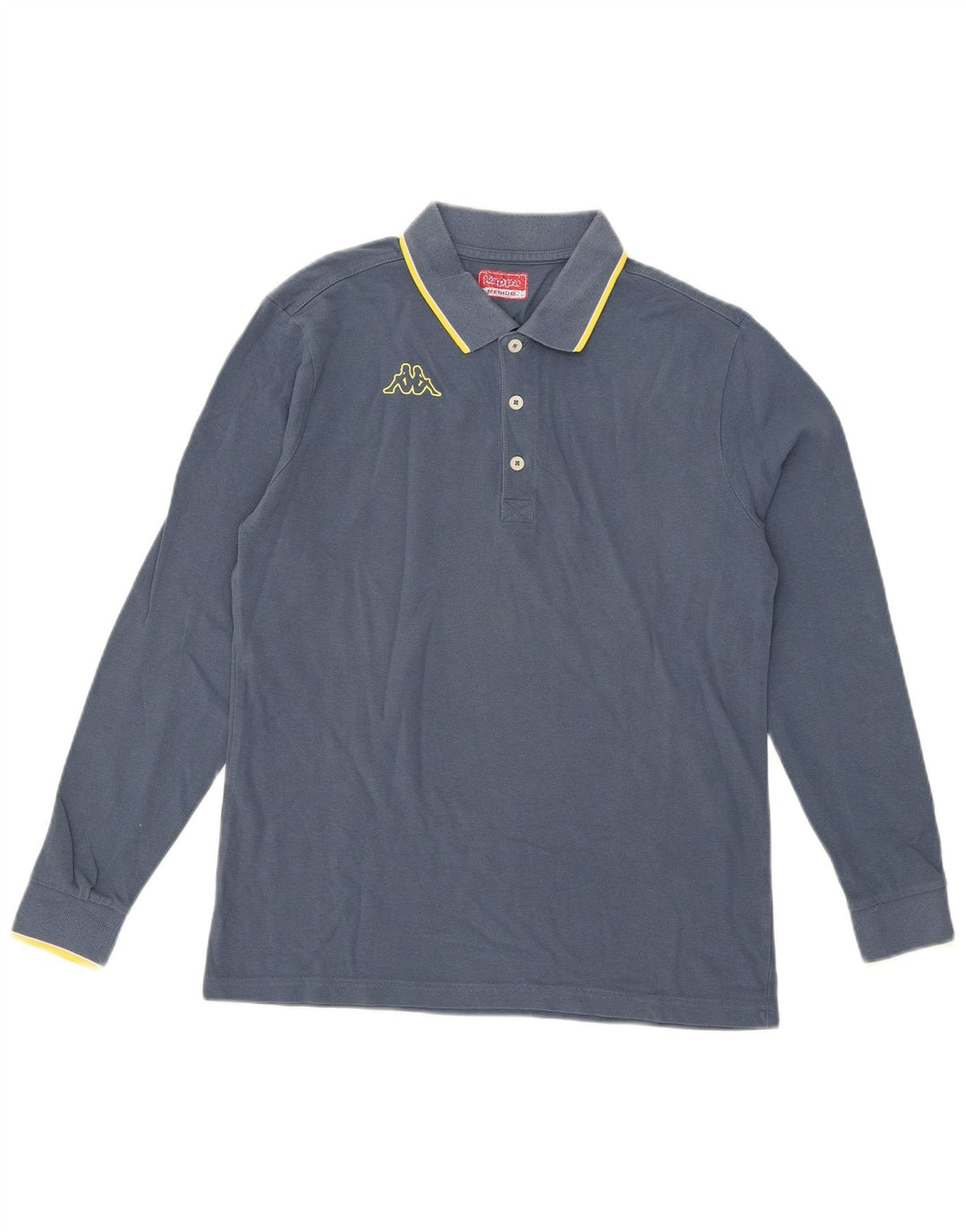Kappa Herren Langarm-Poloshirt Mittelblau