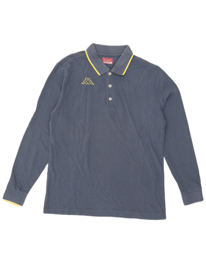 Kappa Herren Langarm-Poloshirt Mittelblau