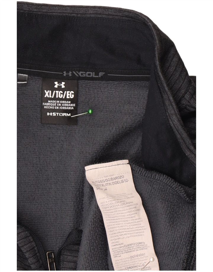 Under Armour Herren Storm-Fit Pullover-Trainingsanzugoberteil mit Reißverschluss, XL, grau gestreift