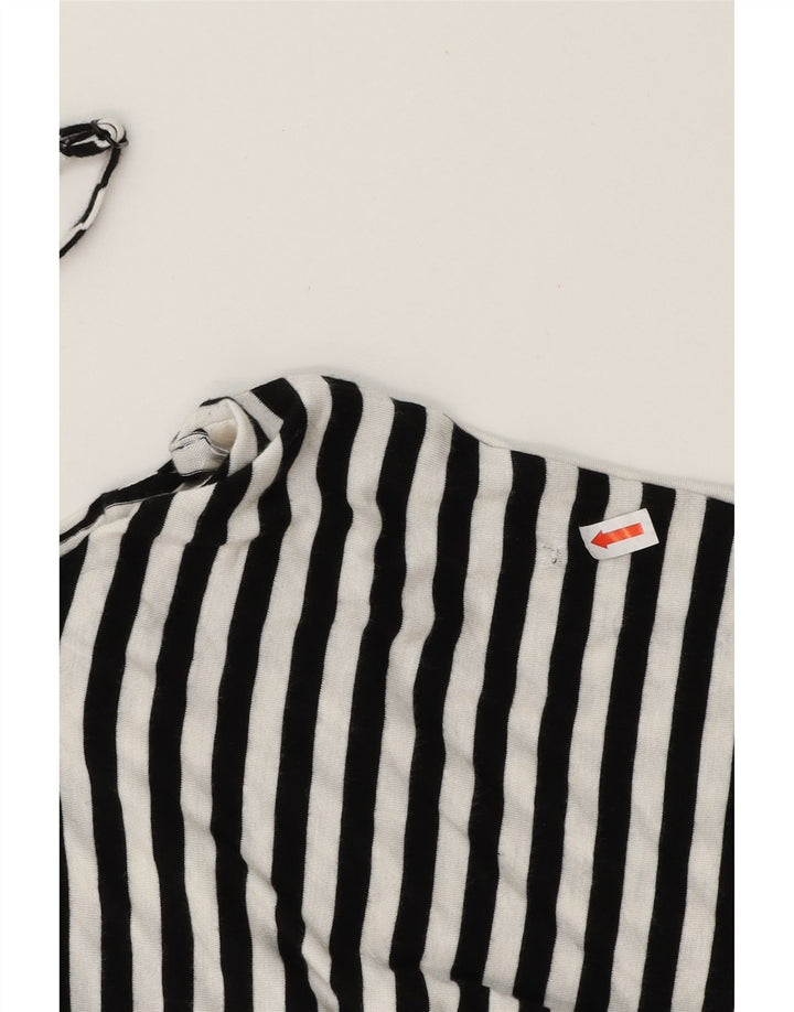 MOSSIMO Womens Sleeveless Asymmetrical Dress UK 12 Medium Black Striped Vintage Mossimo and Second-Hand Mossimo from Messina Hembry 