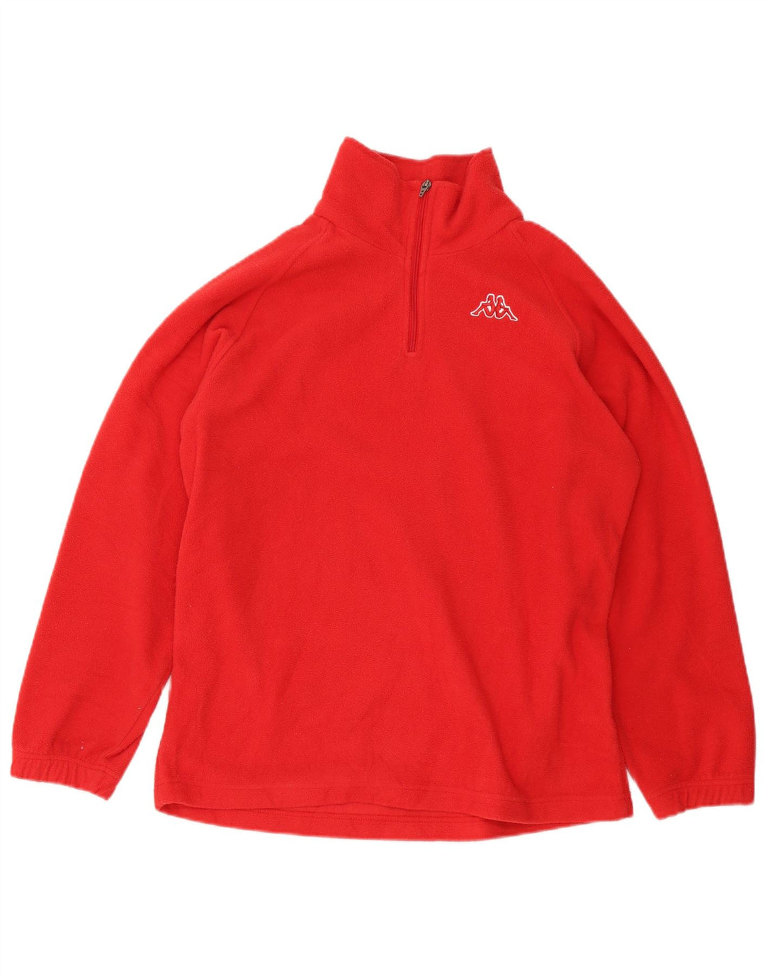 Kappa Herren-Fleecepullover mit Reißverschluss am Hals, Mittelrotes Polyester