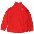 Kappa Herren-Fleecepullover mit Reißverschluss am Hals, Mittelrotes Polyester