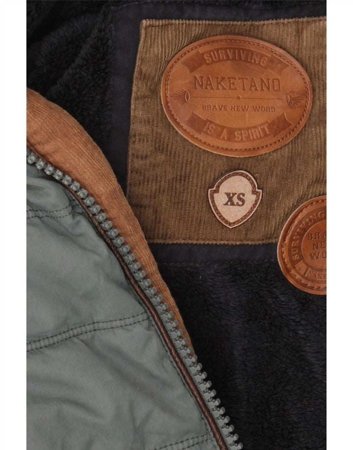 NAKETANO Womens Padded Jacket UK 6 XS Green Cotton Vintage Naketano and Second-Hand Naketano from Messina Hembry 