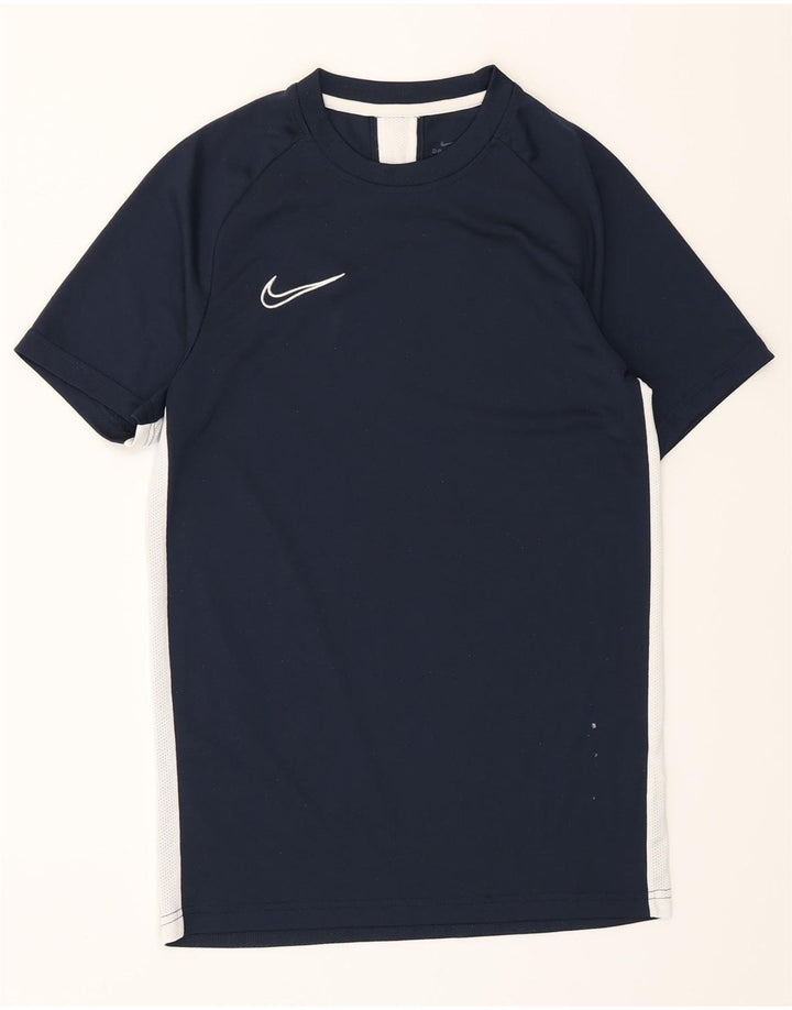 Nike Herren Dri Fit T-Shirt Top Small Marineblau Colourblock Polyester