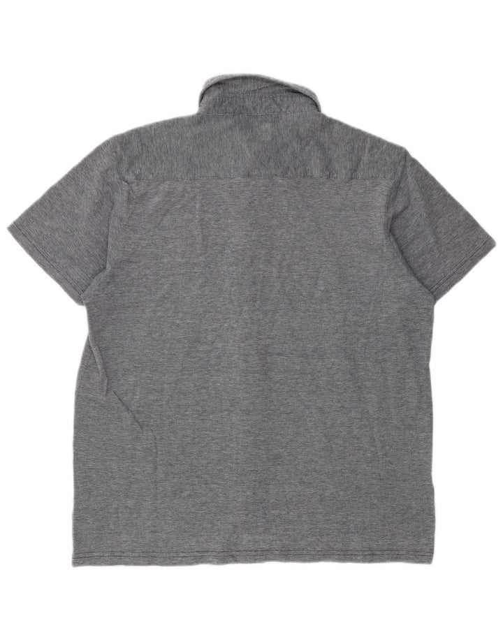 Coveri Herren Kurzarmhemd XL Grau Baumwolle