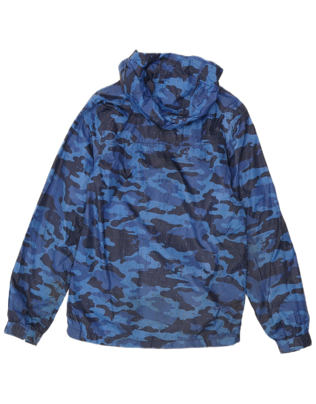 Mountain Warehouse Jungen-Regenjacke, 12–13 Jahre, blaues Camouflage-Polyester