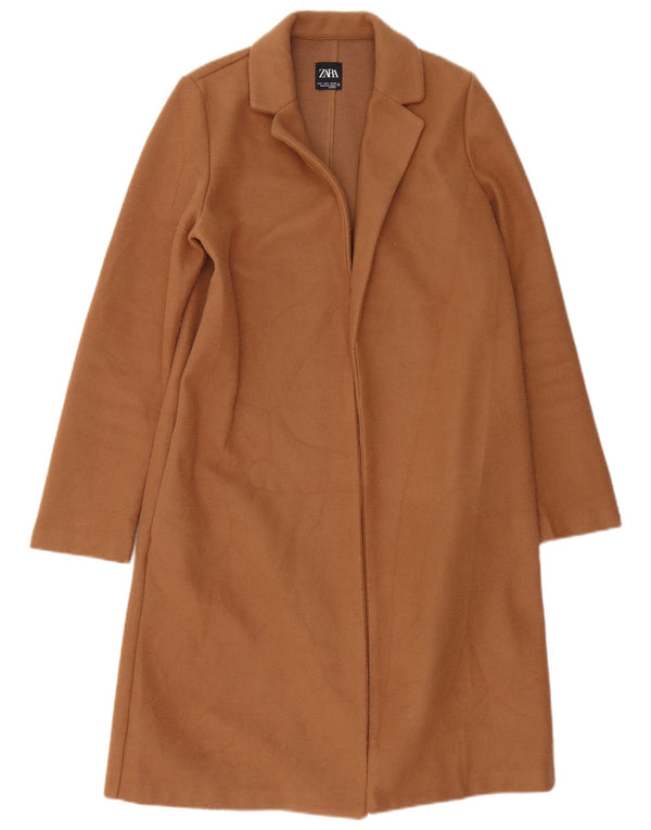 Offener, übergroßer Damenmantel von Zara, UK 10, Größe S, braun, Polyester
