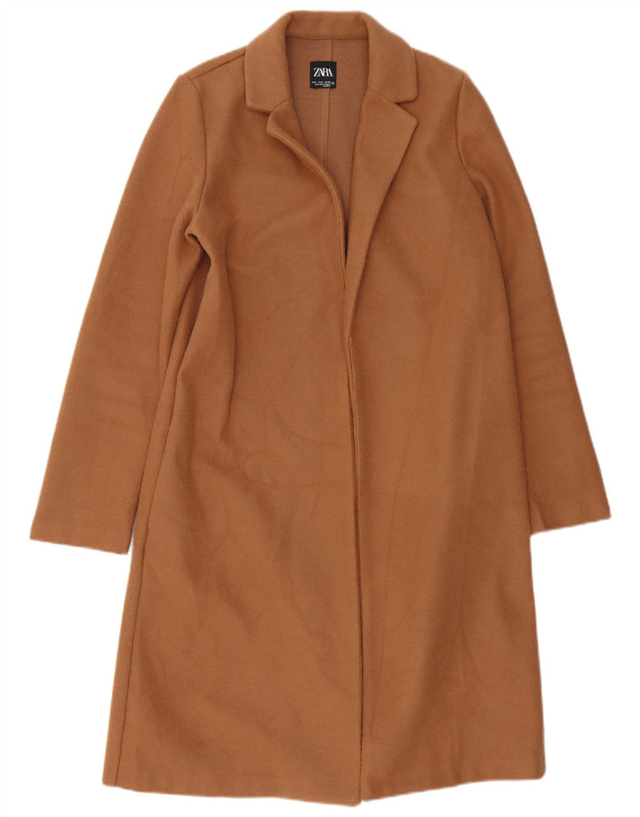 Offener, übergroßer Damenmantel von Zara, UK 10, Größe S, braun, Polyester