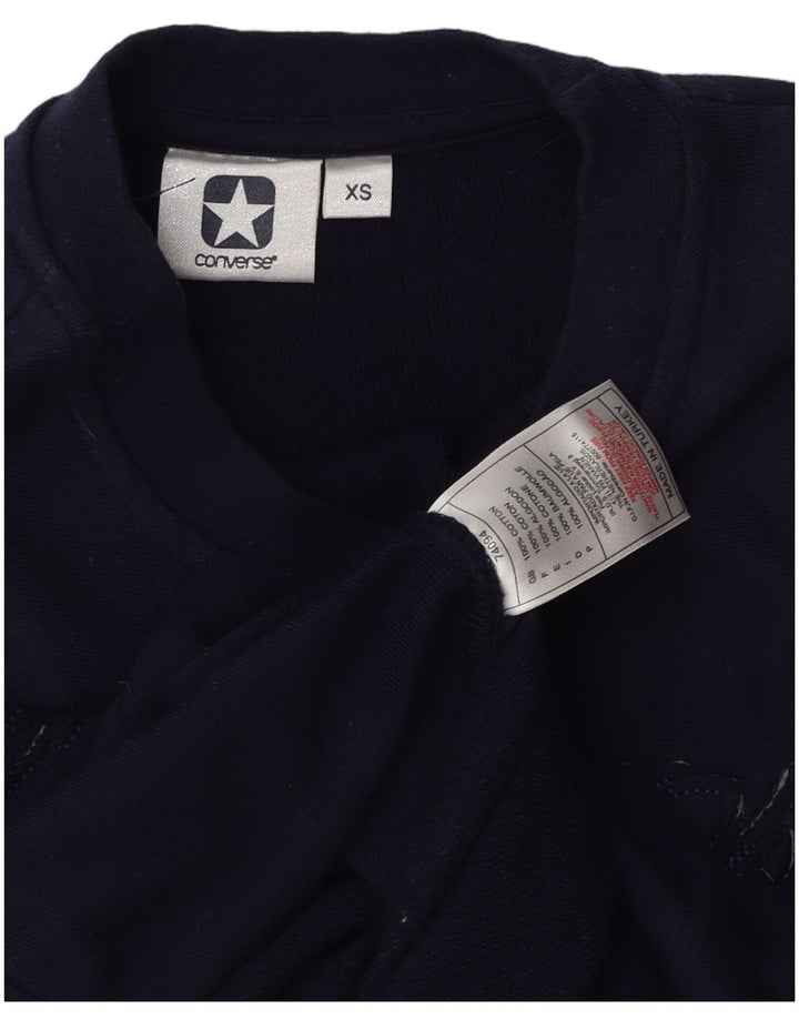 CONVERSE Damen Übergroßer Grafik-Sweatshirt-Pullover UK 6 XS Marineblau