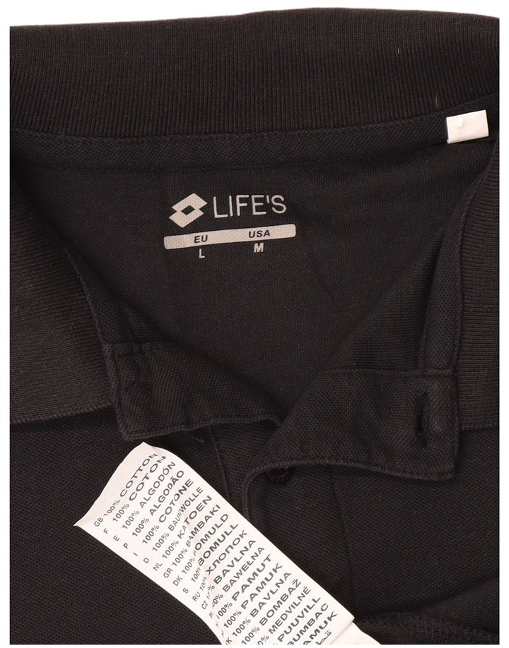 Lotto Herren-Poloshirt, groß, schwarze Baumwolle